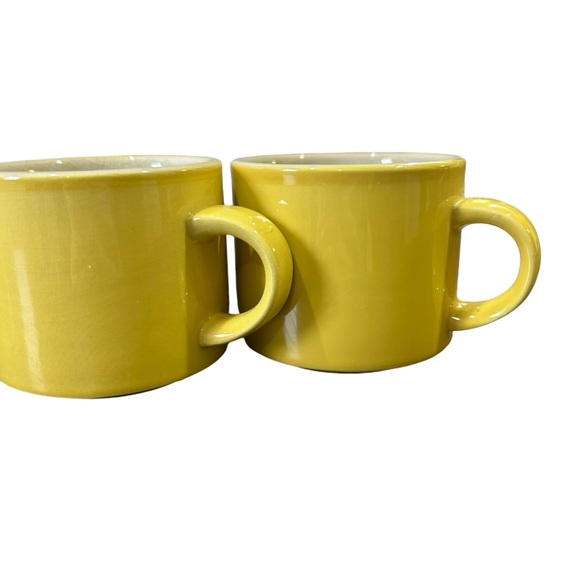 Treasure Chest Vancouver ovenware stoneware espresso mugs coffee set 4 yellow - Picture 3 of 11